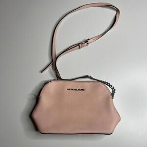 Michael Kors Cindy Large Dome Crossbody Bag Ballet Pink Saffiano Leather